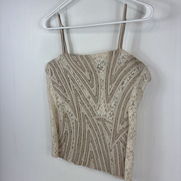 Alexandra Rosati Women's Size 10 Cream Lace Tank Top W/ Matching Dual Zip Jacket - Picture 9 of 16